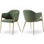 Nial Boucle Fabric Dining Chair Set of 2 In Green