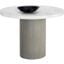 Nicolette 40 Inch Dining Table In Light Grey And Marble Look