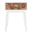 Nilo 1 Drawer Accent Table in White and Natural