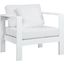 Nizuc Water Resistant Fabric Outdoor Patio Aluminum Arm Chair In White