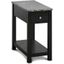 Noah Black And Faux Marble End Table With Drawer