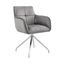 Noah Dining Room Accent Chair In Gray Velvet and Brushed Stainless Steel Finish
