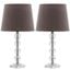 Nola Clear and Light Grey 16 Inch Stacked Crystal Ball Lamp Set of 2