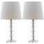 Nola Clear and Off-White 16 Inch Stacked Crystal Ball Lamp Set of 2