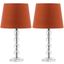 Nola Clear and Orange 16 Inch Stacked Crystal Ball Lamp Set of 2