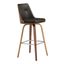 Nolte 26 Inch Swivel Counter Stool In Brown Faux Leather and Walnut Wood
