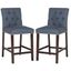 Norah Navy and Espresso Counter Stool Set of 2