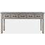 North Coast 67 Inch Washed Finish Five Drawer Usb Charging Console Table In Grey