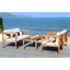 Nunzio Teak, Black and White 4-Piece Outdoor Set with Accent Pillows