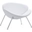 Nutshell White Upholstered Vinyl Lounge Chair