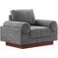 Oasis Upholstered Fabric Armchair In Gray