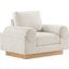 Oasis Upholstered Fabric Armchair In Ivory