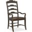 Hill Country Anthracite Black Twin Sisters Ladderback Arm Chair Set of 2