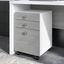 Office by Kathy Ireland Echo 3 Drawer Mobile File Cabinet in Pure White and Modern Gray