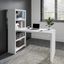 Office by Kathy Ireland Echo 56W Bookcase Desk in Pure White and Modern Gray