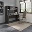 Office by Kathy Ireland Echo 60W Credenza Desk with Hutch in Charcoal Maple