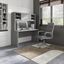 Office by Kathy Ireland Echo 60W Credenza Desk with Hutch in Modern Gray