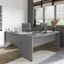 Office By Kathy Ireland Echo 72W Bow Front L Shaped Desk In Modern Gray