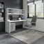 Office By Kathy Ireland Echo 72W Computer Desk With Hutch And 3 Drawer Mobile File Cabinet In Pure White And Modern Gray