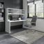 Office By Kathy Ireland Echo 72W Computer Desk With Hutch In Pure White And Modern Gray