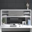Office By Kathy Ireland Echo 72W Desk Hutch In Pure White And Modern Gray