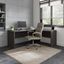 Office By Kathy Ireland Echo 72W L Shaped Computer Desk In Charcoal Maple