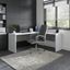 Office By Kathy Ireland Echo 72W L Shaped Computer Desk In Pure White And Modern Gray