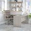Office by Kathy Ireland Echo L Shaped Bow Front Desk in Gray Sand