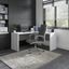 Office by Kathy Ireland Echo L Shaped Desk in Pure White and Modern Gray