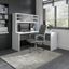 Office by Kathy Ireland Echo L Shaped Desk with Hutch in Pure White and Modern Gray