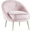 Olivia 19 Inch Velvet Accent Chair With Gold Legs In Pink