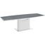 Olivia Dining Table In Gray Glass With High Gloss White Lacquer Base