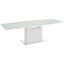 Olivia Dining Table In White Glass With High Gloss White Lacquer Base