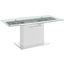 Olivia Dining Table With White Base And Clear Top