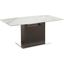 Olivia Dining Table With Gray Oak Base and White Marbled Top
