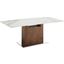 Olivia Dining Table With Walnut Base and White Marbled Top