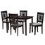 Olympia Fabric and Wood 5 Piece Dining Set In Grey and Espresso Brown