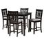 Olympia Fabric and Wood 5 Piece Pub Set In Grey and Espresso Brown