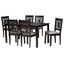 Olympia Fabric and Wood 7 Piece Dining Set In Grey and Espresso Brown