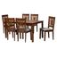 Olympia Fabric and Wood 7 Piece Dining Set In Grey and Walnut Brown