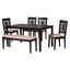 Olympia Wood 6 Piece Dining Set In Beige and Espresso Brown