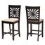 Olympia Wood Counter Stool Set of 2 In Beige and Espresso Brown