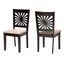 Olympia Wood Dining Chair Set of 2 In Beige and Espresso Brown