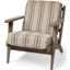 Olympus Iii Striped Brown Jute Wrapped Wooden Frame Accent Chair