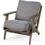 Olympus V Castlerock Grey Fabric Wrapped Brown Wooden Frame Accent Chair