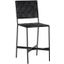 Omari Counter Stool In Black And Black Leather
