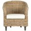 Omni Natural Unfinished Rattan and White Barrel Chair