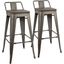 Oregon Industrial Low Back Barstool In Antique And Espresso - Set Of 2