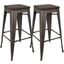 Oregon Industrial Stackable Barstool In Antique And Espresso - Set Of 2