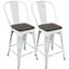 Oregon High Back Counter Stool Set of 2 In Espresso